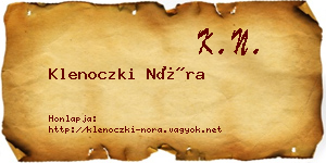 Klenoczki Nóra névjegykártya